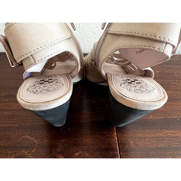 Vince Camuto VC-Eliana Strappy Sandals Women 7.5M Pink Leather Cone Heel Bootie - Picture 7 of 11